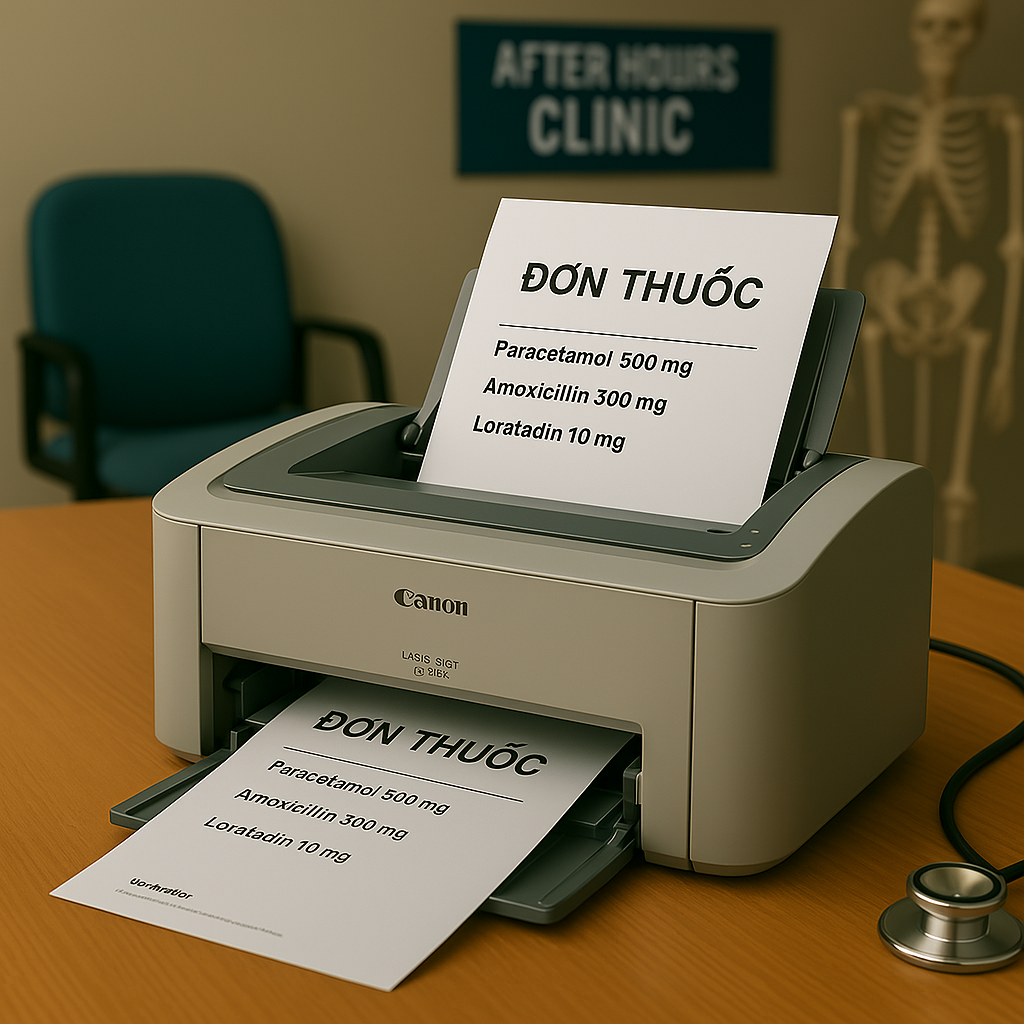 In đơn thuốc A4 hoặc A5